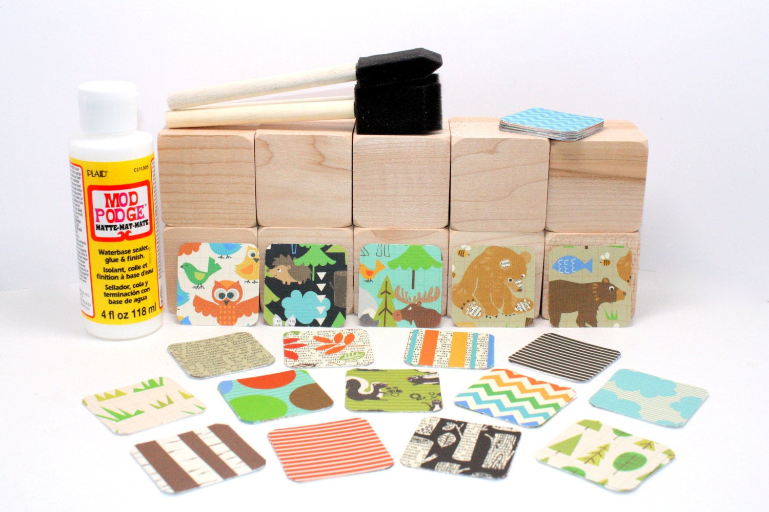 DIY Baby Blocks For Shower
 Wood Blocks DIY Baby Shower Craft Woodland Animals