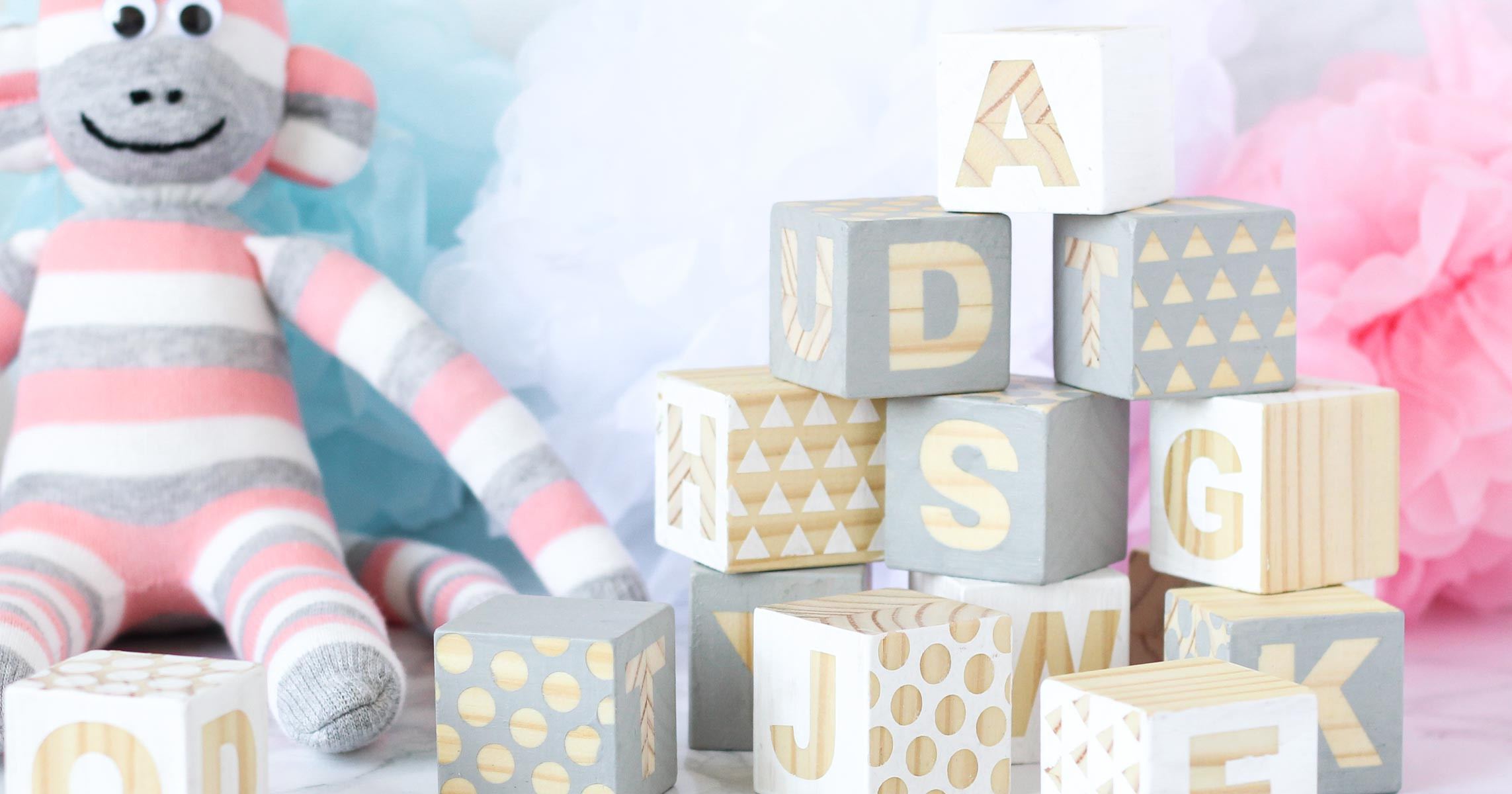 DIY Baby Blocks For Shower
 Wooden Baby Blocks Babyshower Craft DIY Pure Sweet Joy
