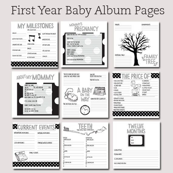 DIY Baby Book Ideas
 8x8 Baby Book Pages by paperandinkpaperie on Etsy $20 00
