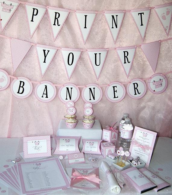DIY Baby Shower Decorations For Girl
 Baby Shower Printables Baby Girl Pink DIY by PressPrintParty