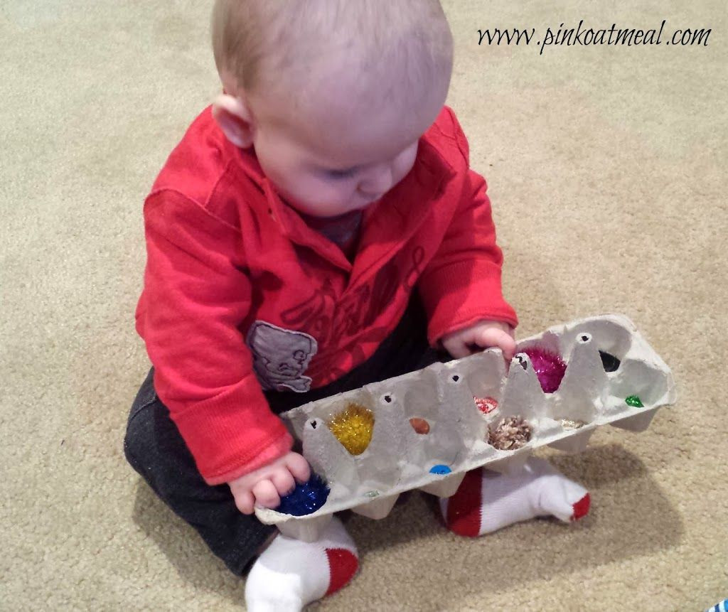 DIY Baby Toys 6 Months
 Baby Play Egg Cartons Pink Oatmeal