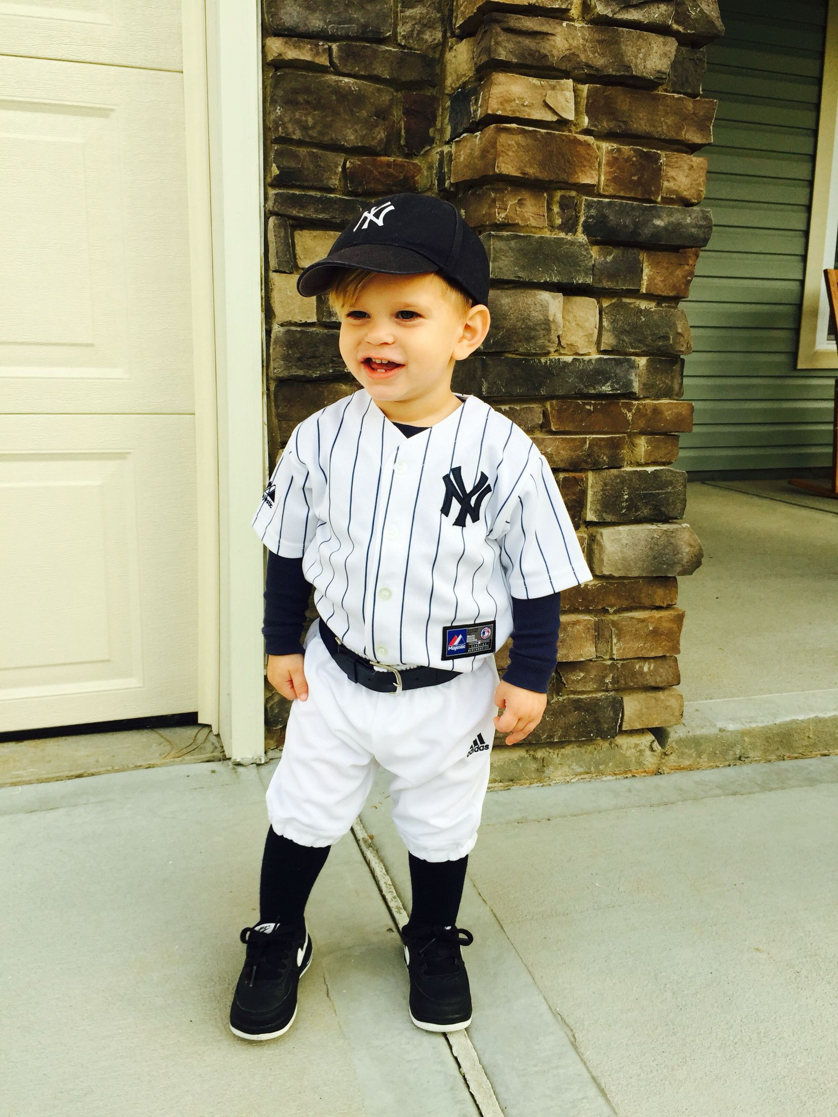 DIY Baseball Player Costume
 Cole David 2014 Halloween costume toddler baseball player