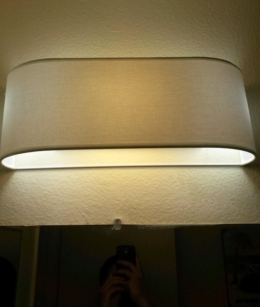 Diy Bathroom Vanity Light Cover
 Cover for hideous bathroom strip lights $20 Catalina 7