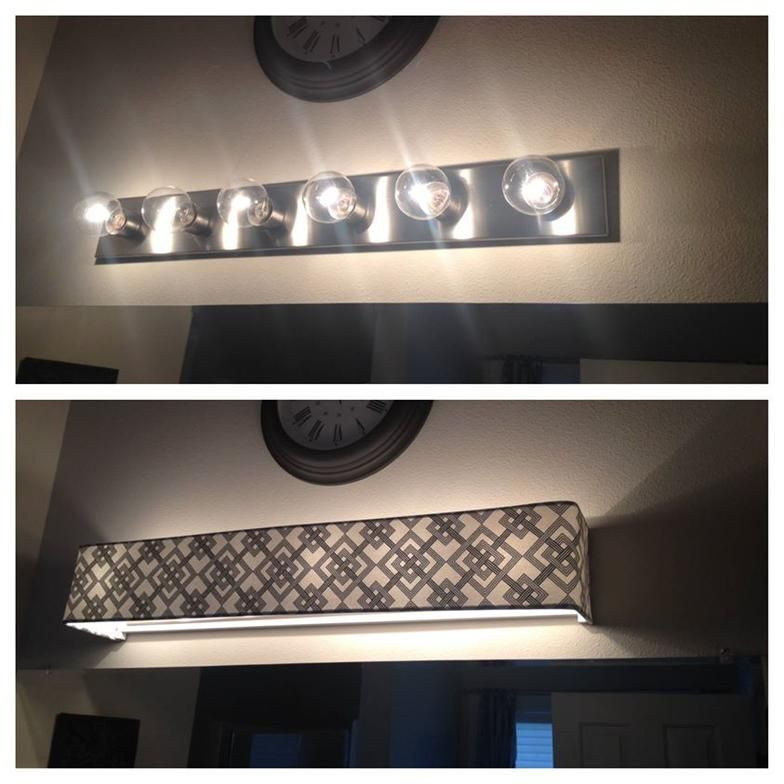 Diy Bathroom Vanity Light Cover
 Custom lamp shades Fabric Light Covers Bathroom