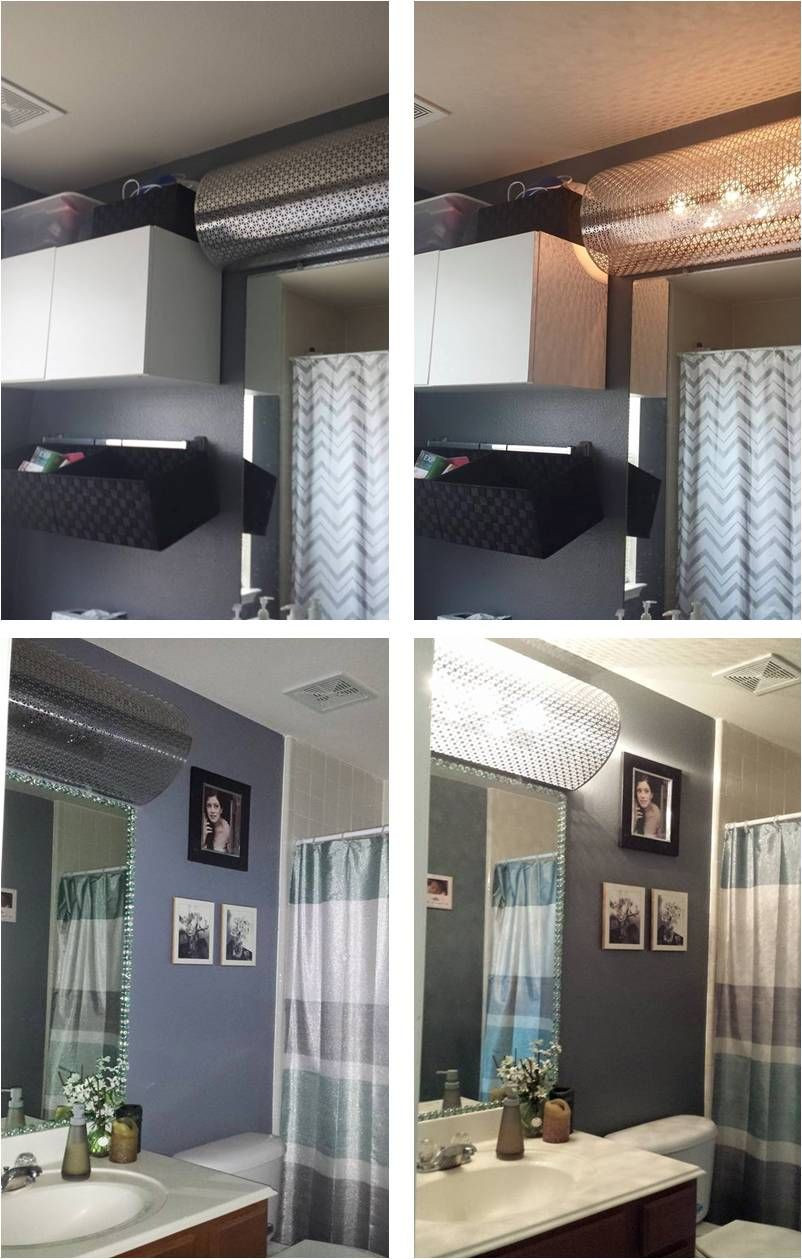 Diy Bathroom Vanity Light Cover
 Ugly hollywood light cover up easy DIY Decorative