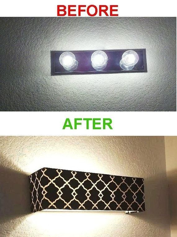 Diy Bathroom Vanity Light Cover
 A shade to cover your old fashioned vanity lights