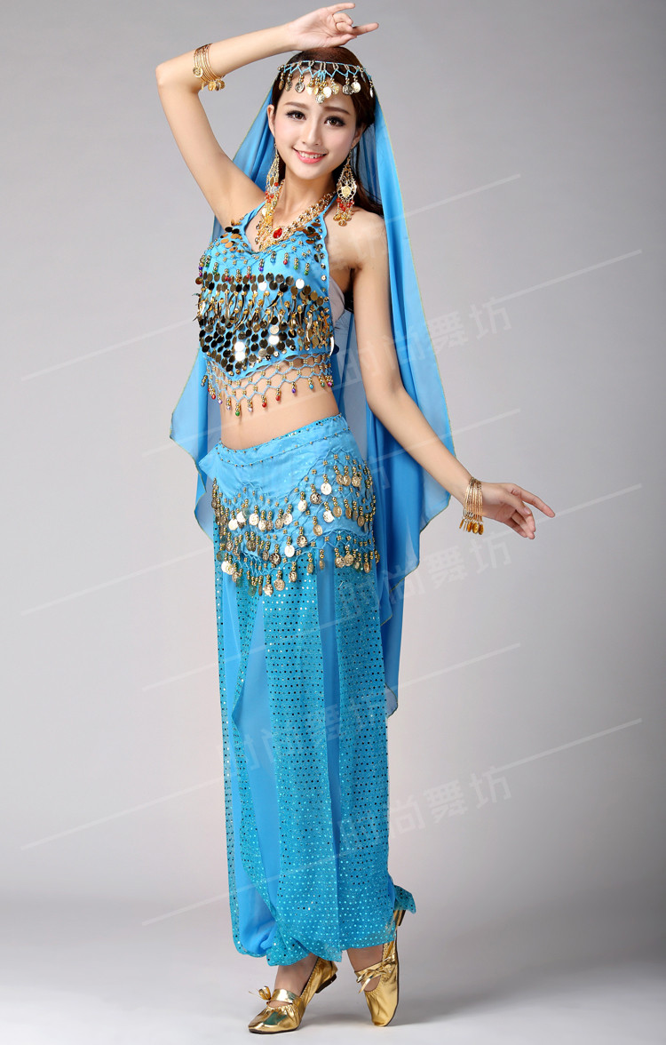 DIY Belly Dancer Costume
 New 2014 Belly Dance Suit Chiffon Scarf Top Belt Pants DIY