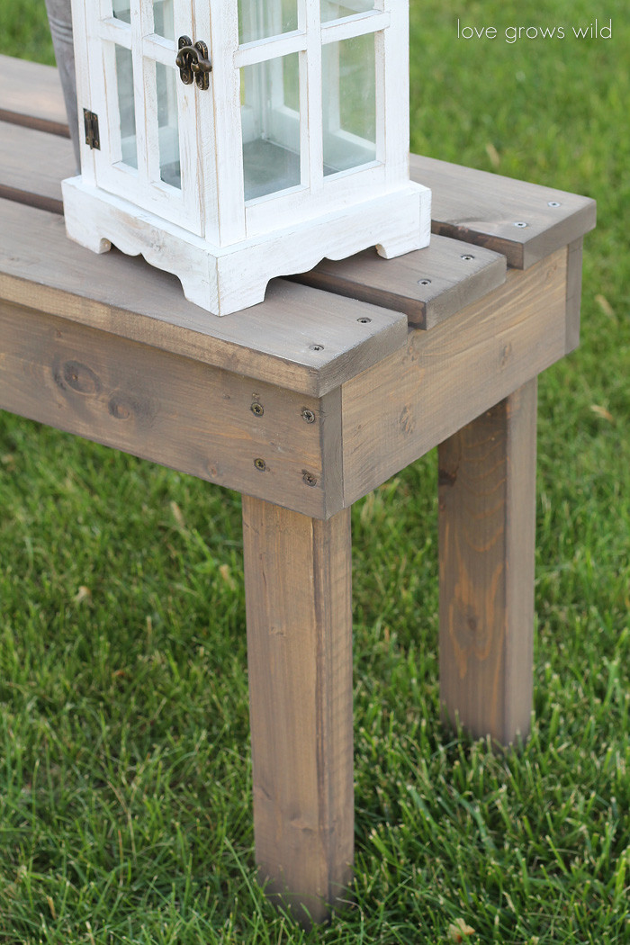 DIY Bench Plans
 Easy DIY Outdoor Bench Love Grows Wild