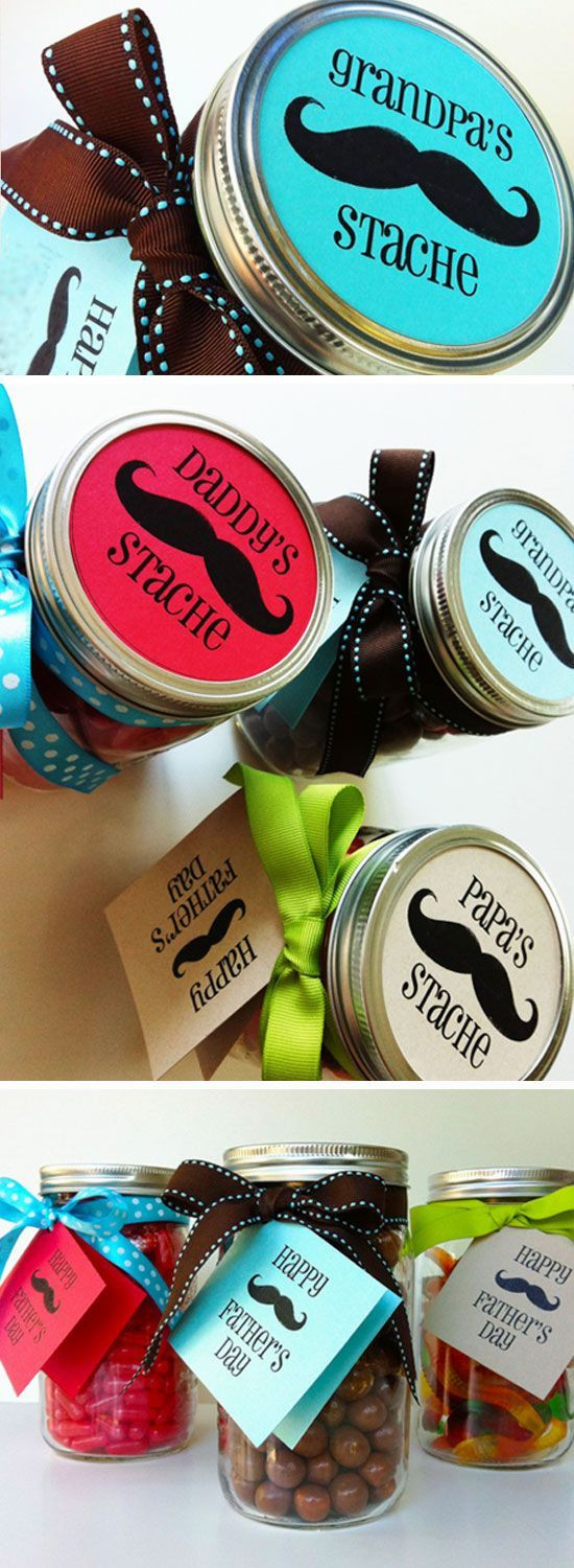 DIY Birthday Gifts For Grandpa
 Grandpa’s Stache Jar