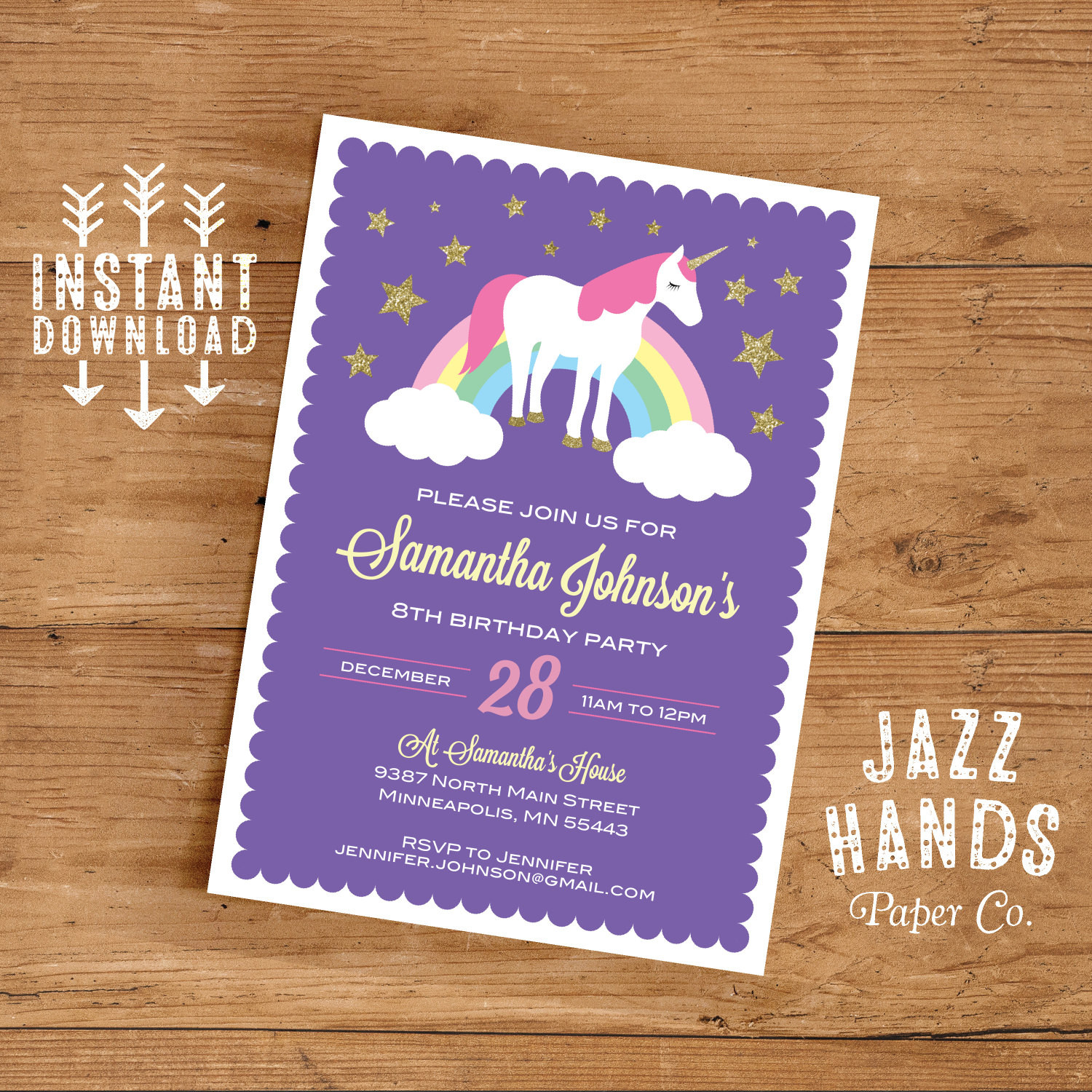 Diy Birthday Party Invitations
 Unicorn Birthday Invitation Template DIY Printable Unicorn