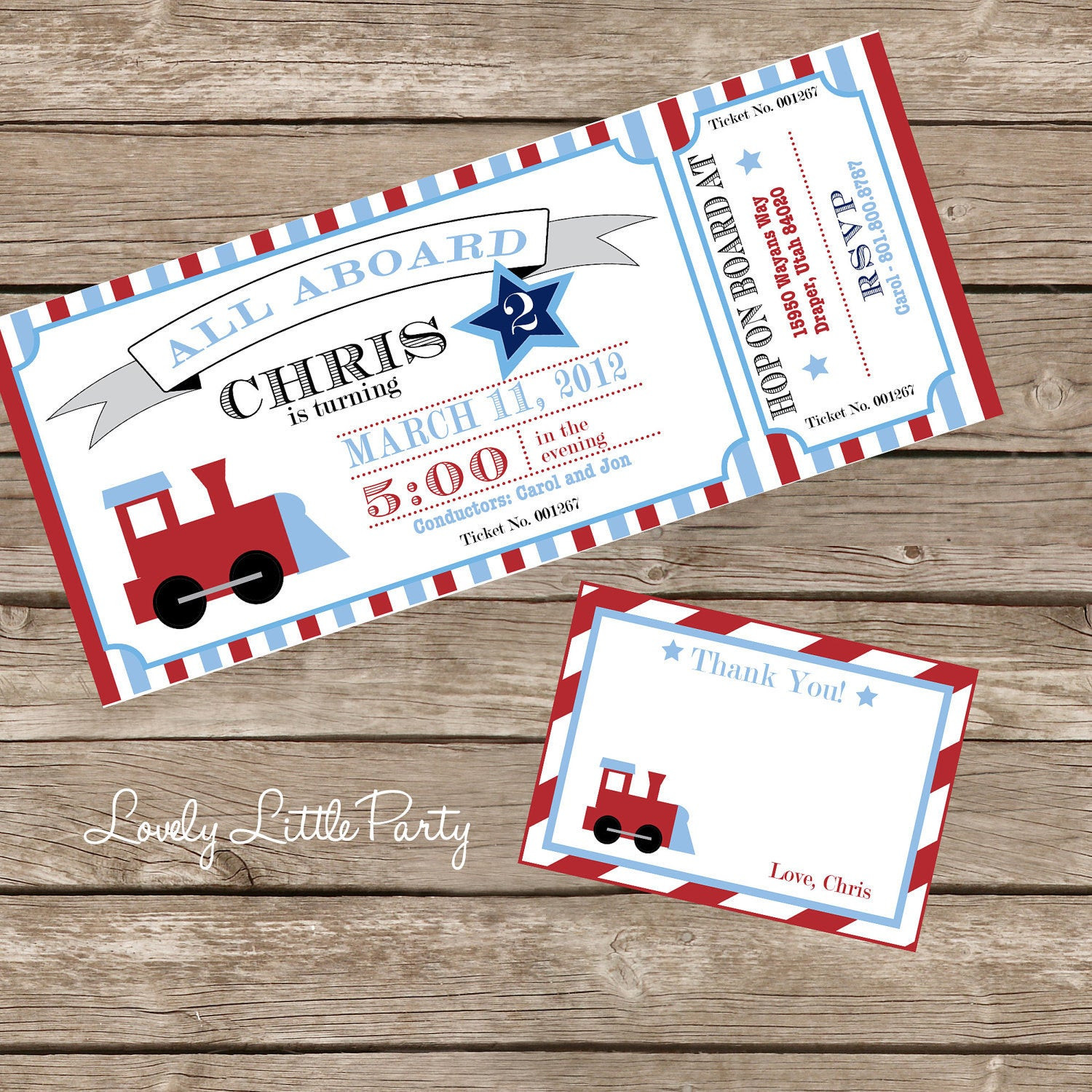 Diy Birthday Party Invitations
 Train Birthday Invitation Kit DIY Printable Invite AND Thank