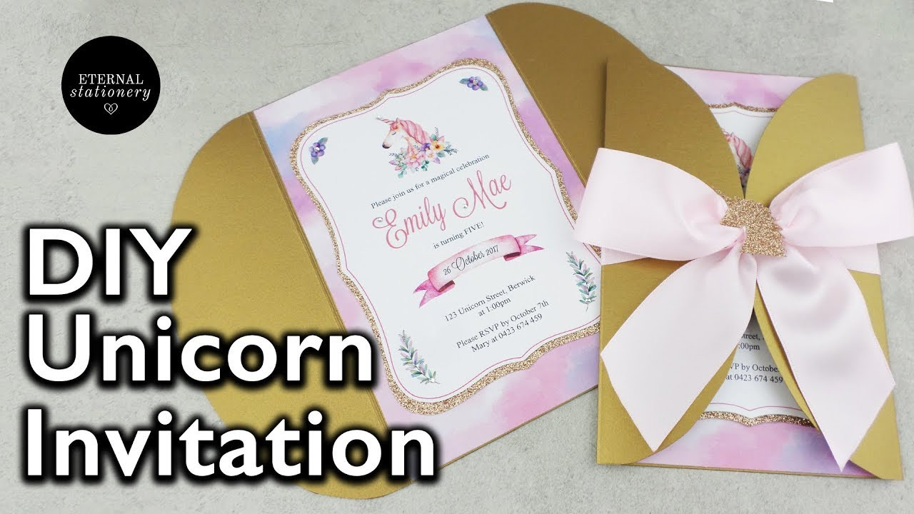 Diy Birthday Party Invitations
 How to make an easy unicorn invitation