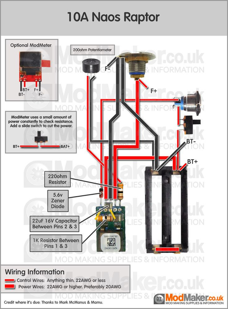 DIY Box Mod Wiring Diagram
 10A Naos Raptor Wiring Diagram Electronic