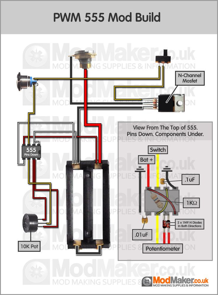 DIY Box Mod Wiring Diagram
 PWM 555 Wiring Diagram