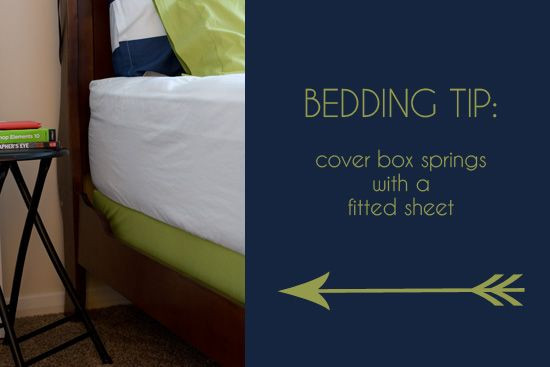 DIY Box Spring Alternative
 Bedding Tip Use a Fitted Sheet Instead of a Bed Skirt