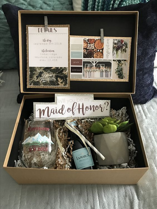 DIY Bridesmaid Proposal Box
 18 Bridesmaid Proposal Gift Ideas to Ask “Will You Be My