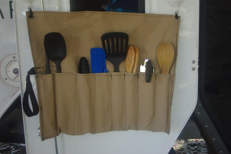 DIY Camp Kitchen Organizer
 DIY camping utensil organizer Use suction cups to hold it