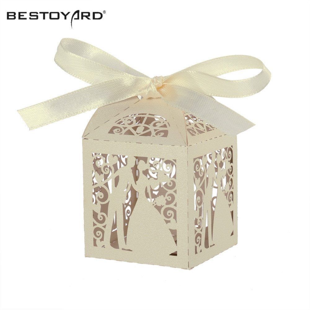 DIY Candy Box
 Couple Design Luxury Lase Cut Wedding Sweets DIY Candy