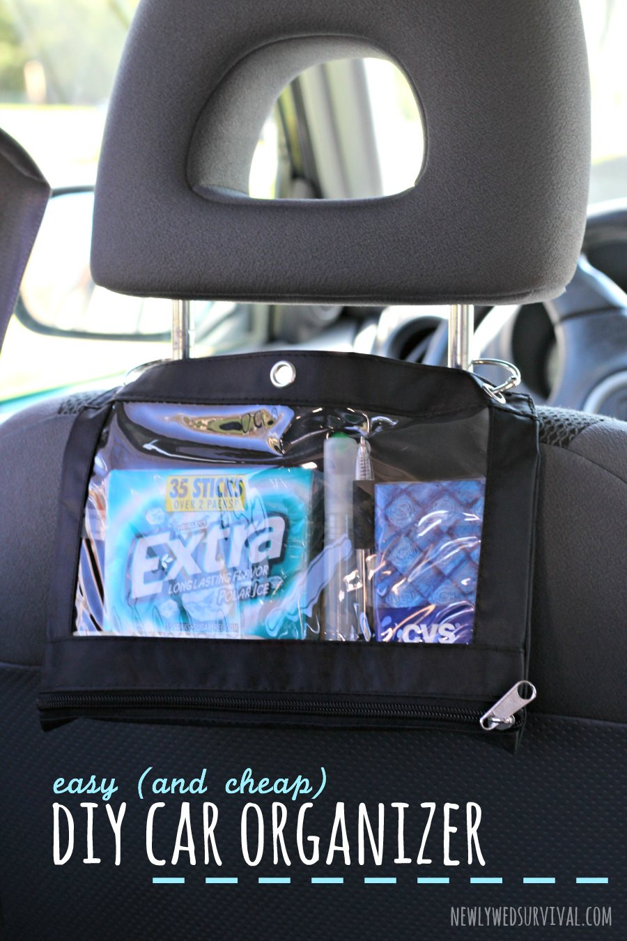 DIY Car Organizer
 Easy and Cheap DIY Car Organizer Newlywed Survival