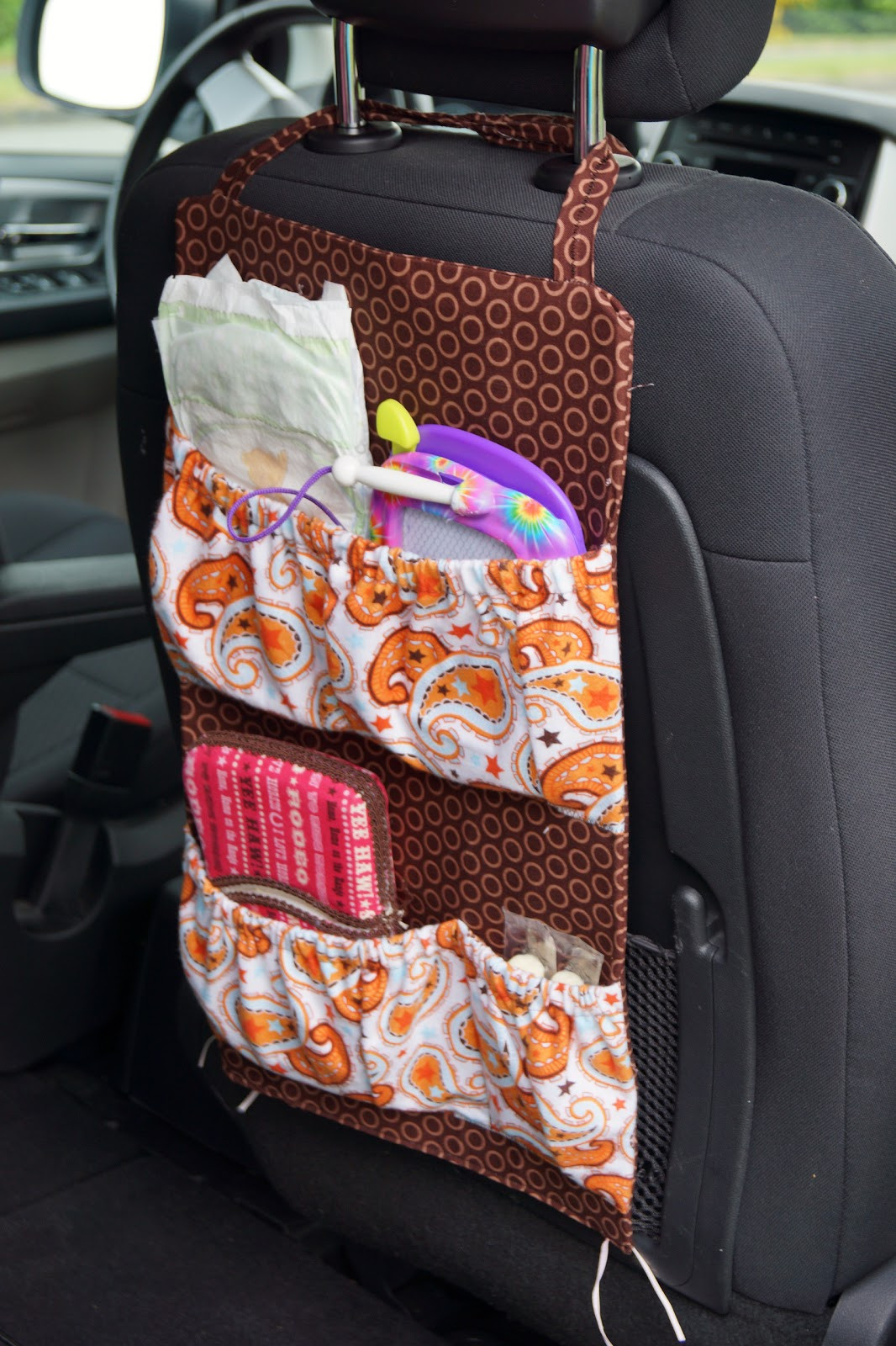 DIY Car Organizer
 Kids Crocheting and Cupcakes Thrifty Thursday Car Junk