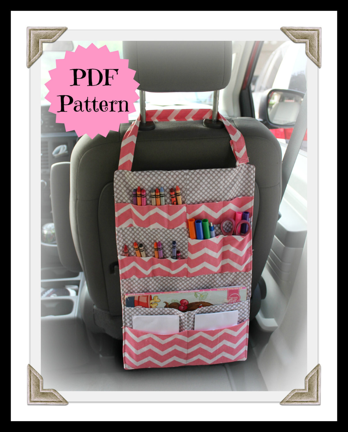 DIY Car Seat Organizer
 TUTORIAL Kids Car Organizer Pattern Activity Portfolio