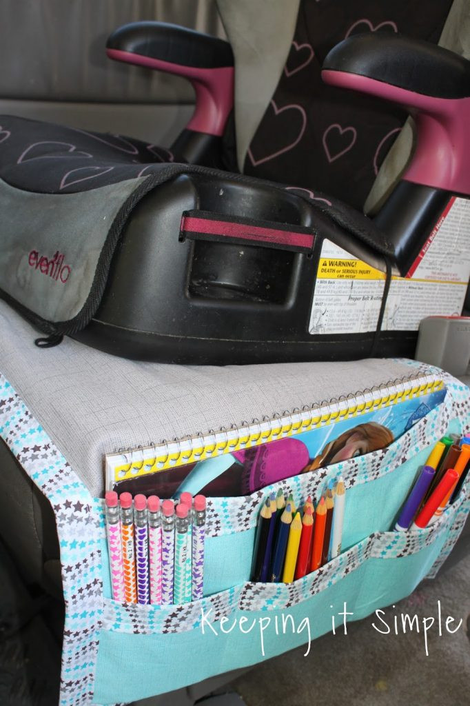 DIY Car Seat Organizer
 DIY Car Seat Organizer for Kids Snacks and Coloring