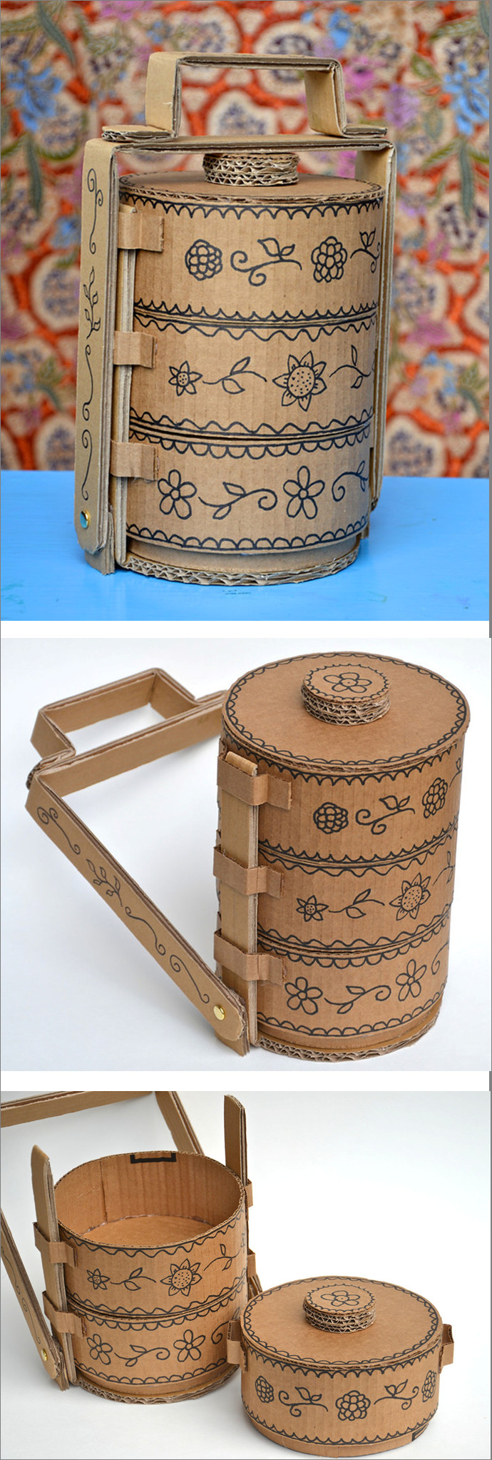 DIY Cardboard Box Projects
 DIY Tiffin boxes made from cardboard With images