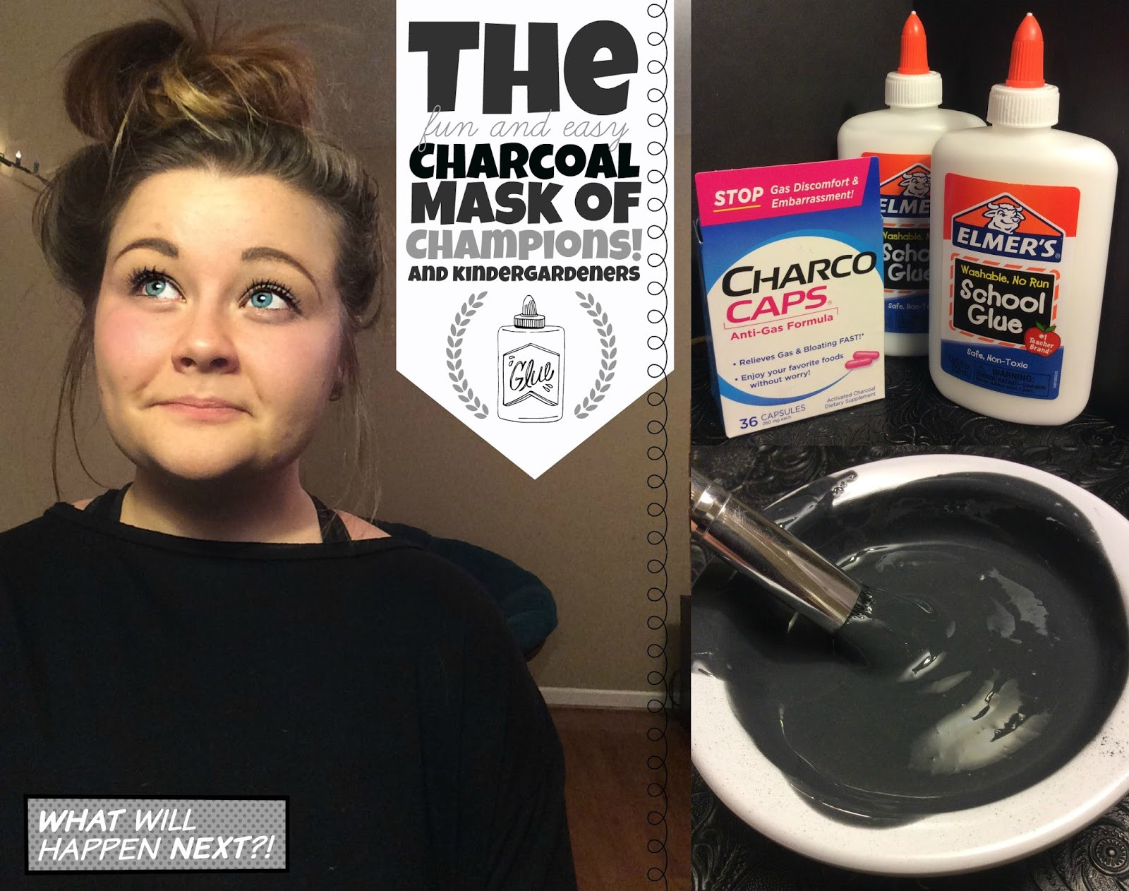 DIY Charcoal Mask With Glue
 sassy classy lassie DIY Charcoal Mask