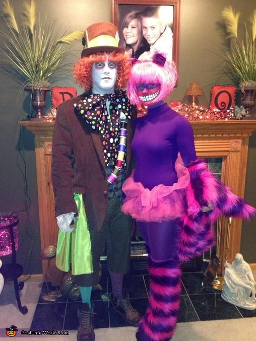 DIY Cheshire Cat Costume
 Mad Hatter and Cheshire Cat Homemade Couple s Costume