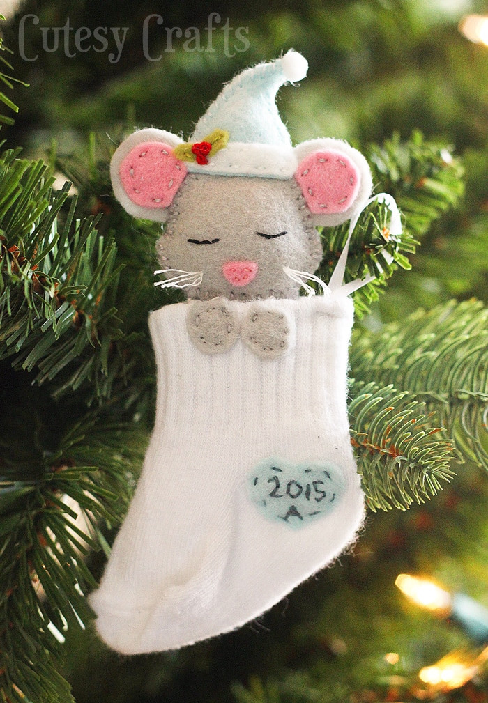 DIY Christmas Crafts
 Baby Sock DIY Christmas Ornaments Cutesy Crafts