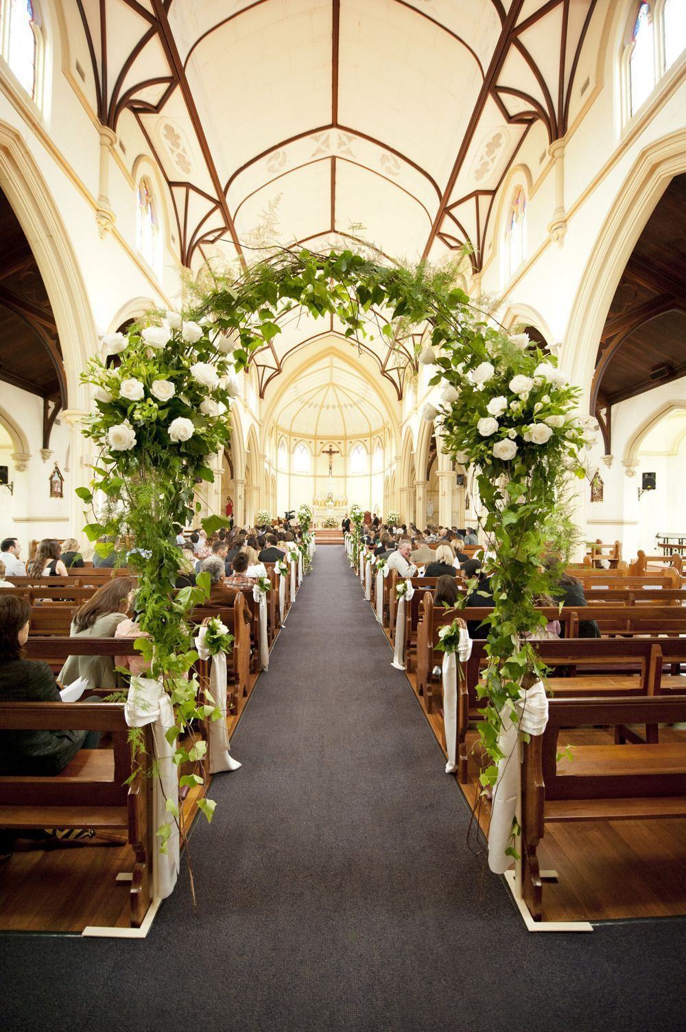 DIY Church Wedding Decorations
 A Floral Arch IN the church love this wedding ceremony