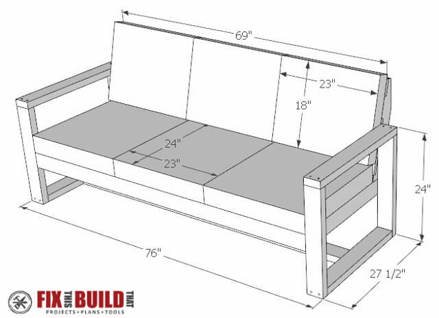 DIY Couch Plans
 How to Build a DIY Modern Outdoor Sofa