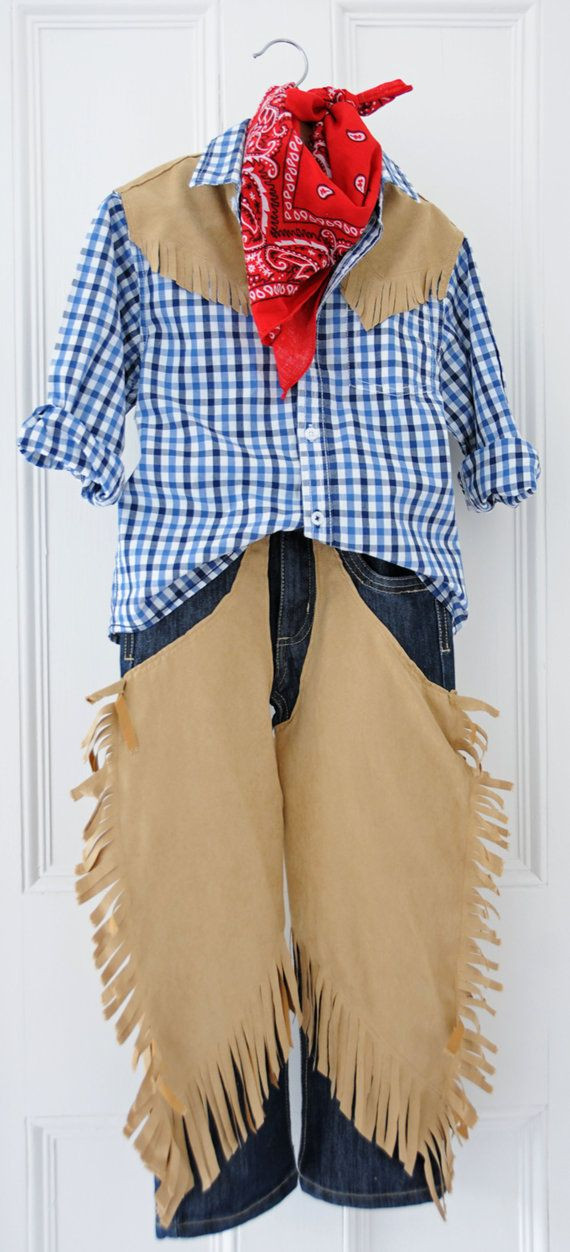 DIY Cowboy Costume
 Cowboy Costume Outfit Jeans with Chaps Shirt & by