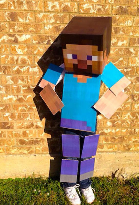 DIY Creeper Costume
 Minecraft Costume Full Body DIY Kit Steve Creeper by LemurApps