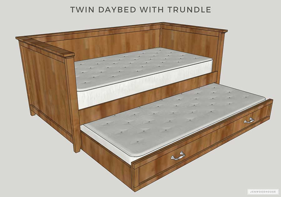 DIY Daybed Plans
 How to build a DIY Twin Daybed with Trundle Bed FREE PLANS