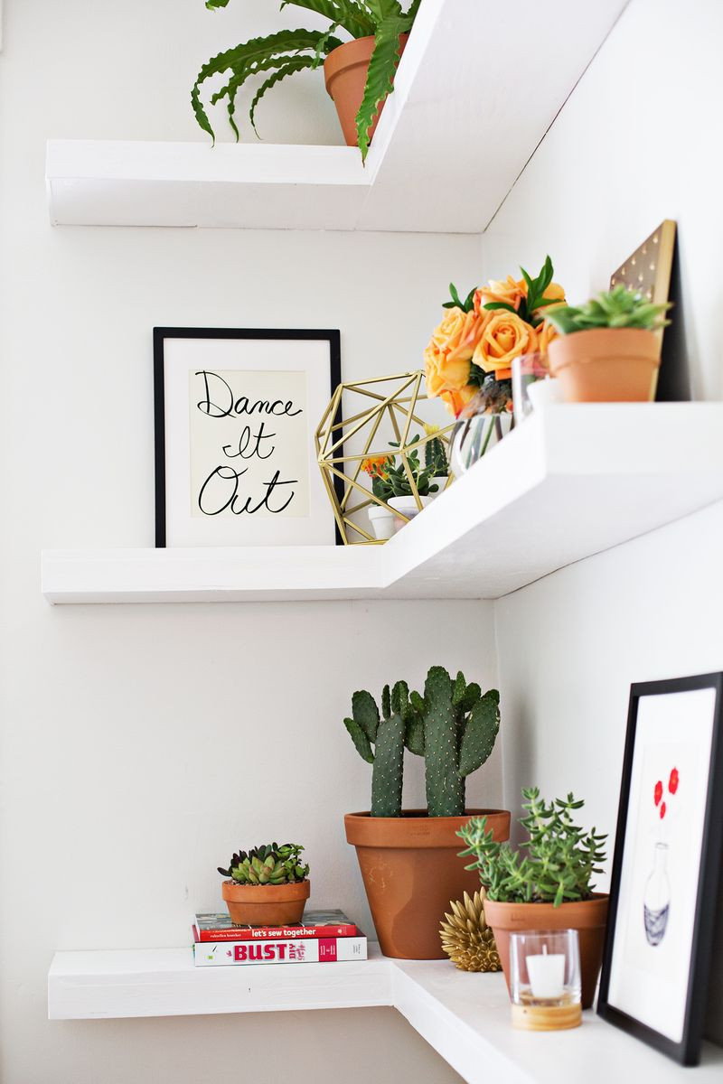 DIY Decor Shelves
 DIY Floating Corner Shelves – A Beautiful Mess
