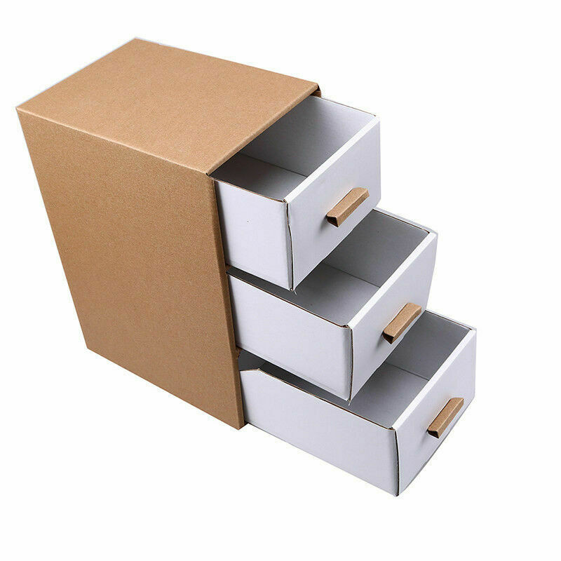 DIY Desktop File Organizer
 DIY 3 Layer Kraft Paper Desktop Drawer Style Storage Boxes