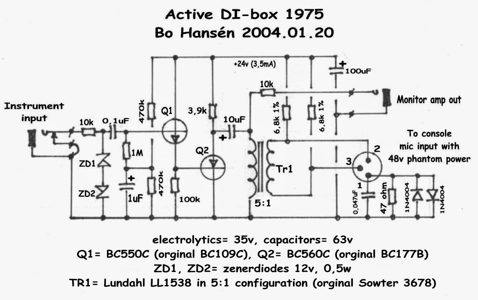 DIY Direct Box
 D I Y Pro Audio DIY DI Box Active Direct Injection at