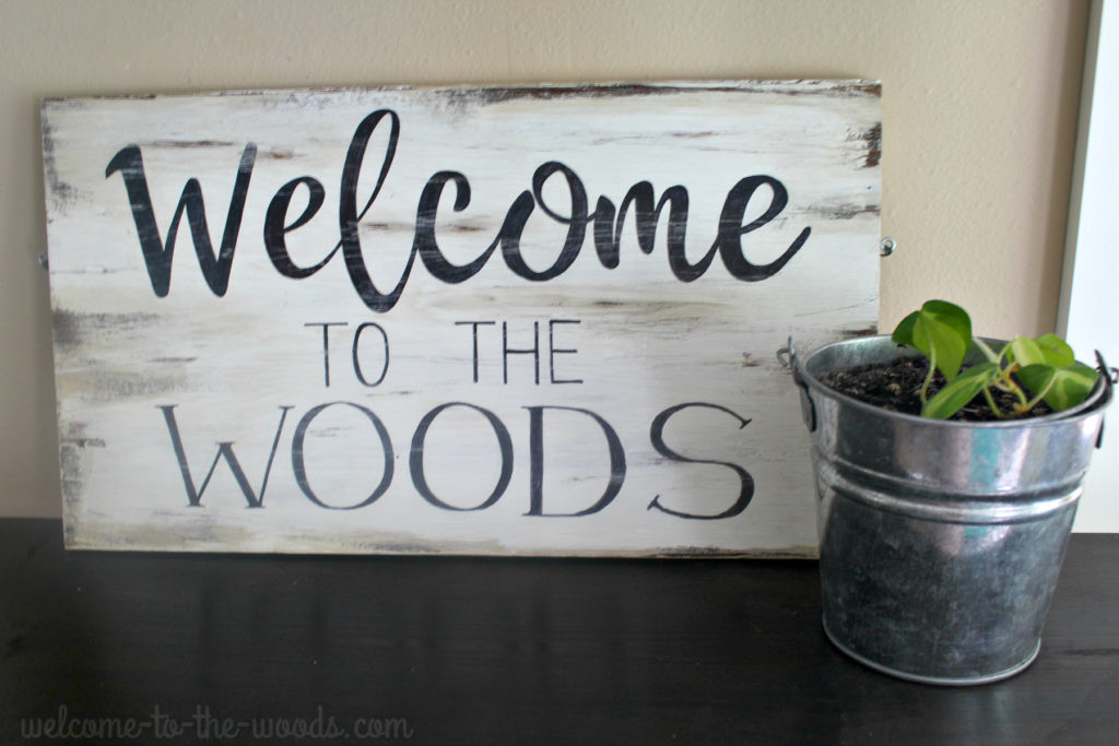 DIY Distressed Wood Sign
 Distressed Wood Sign DIY Tutorial Wel e to the Woods