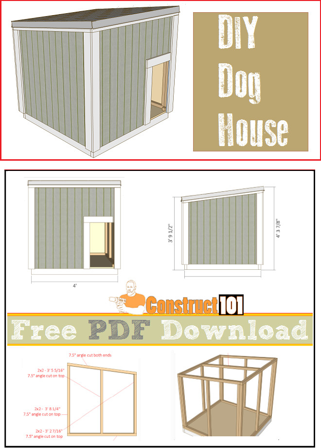 DIY Dog House Plans For Large
 Dog House Plans PDF Download Construct101