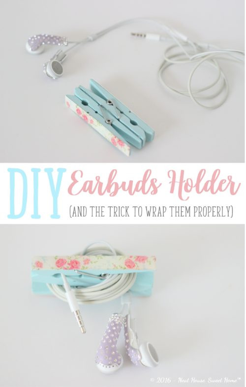 DIY Earbud Organizer
 DIY Earbuds Holder Pinspired Friday