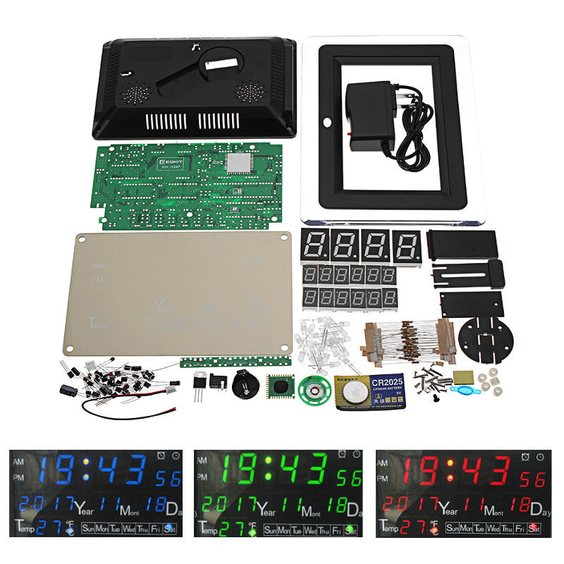 DIY Electronics Kit
 eqkit dc9 12v electronic calendar soldering kit high