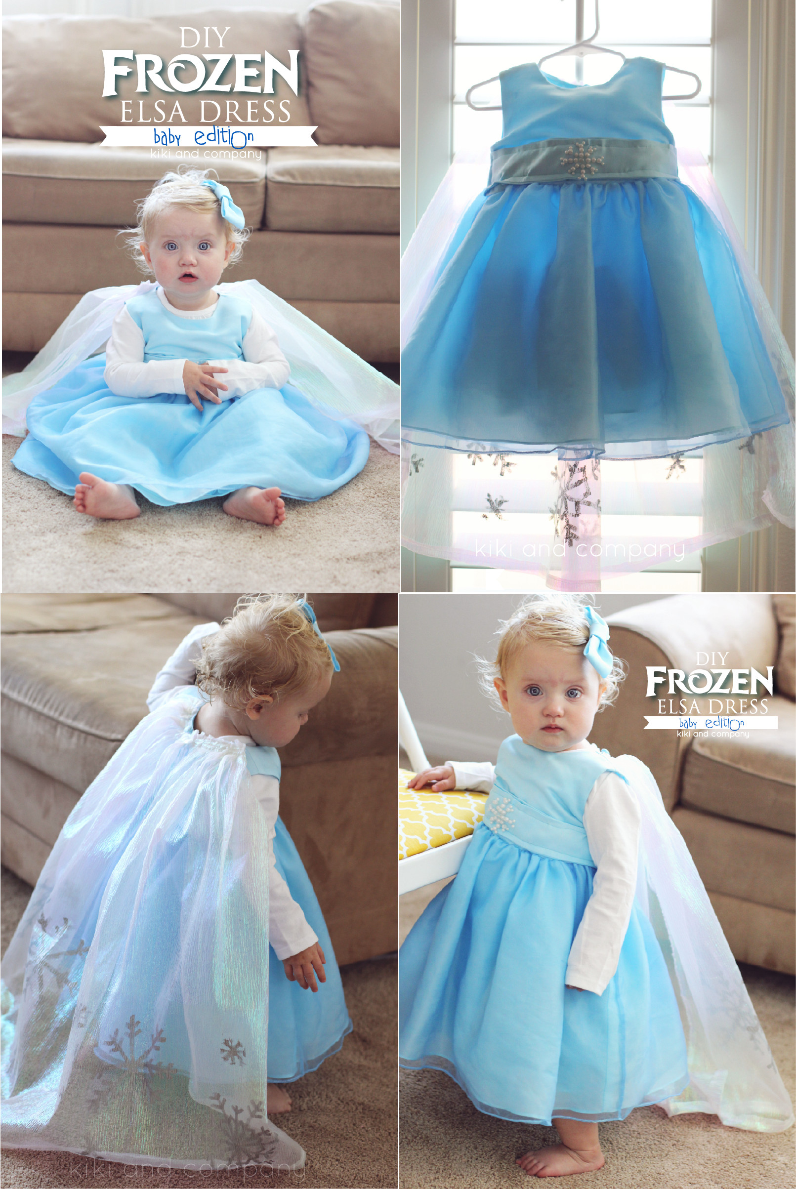 DIY Elsa Costume
 DIY Frozen Elsa Dress BABY Edition free tutorial Kiki