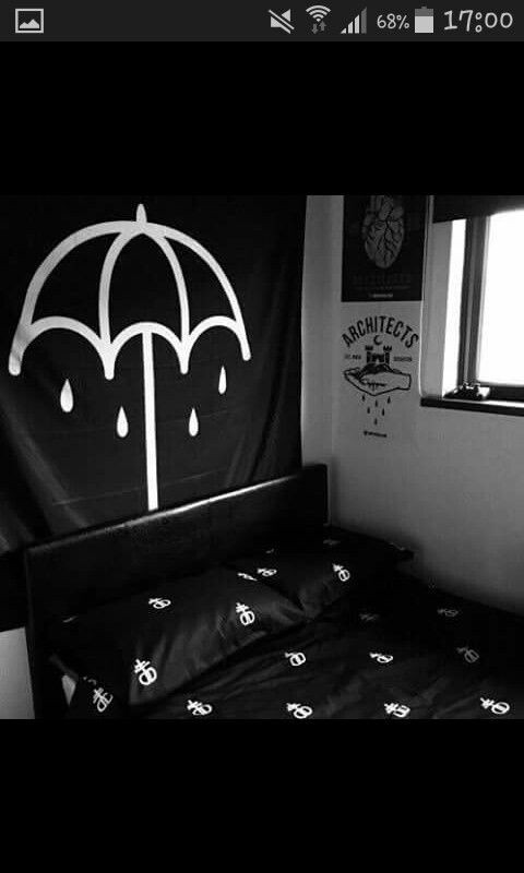 DIY Emo Room Decor
 Amazing bedding and poster