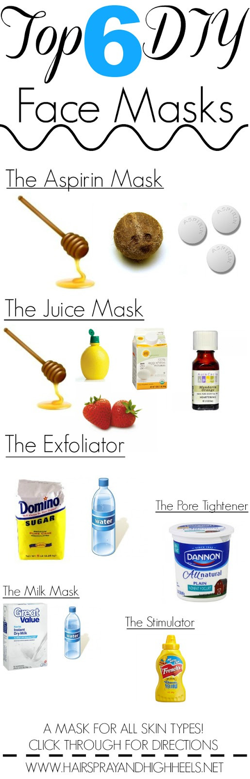 DIY Face Mask
 6 DIY Face Masks All Skin Types Hairspray and Highheels