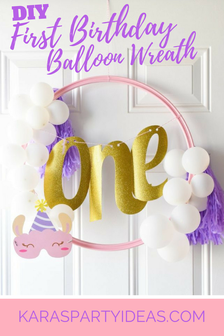 Diy First Birthday Decorations
 Kara s Party Ideas DIY First Birthday Balloon Wreath