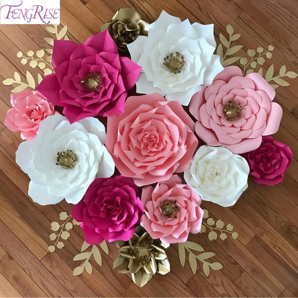 DIY Flower Decorations
 FENGRISE 2pcs 20cm DIY Paper Flowers Backdrop Decorative