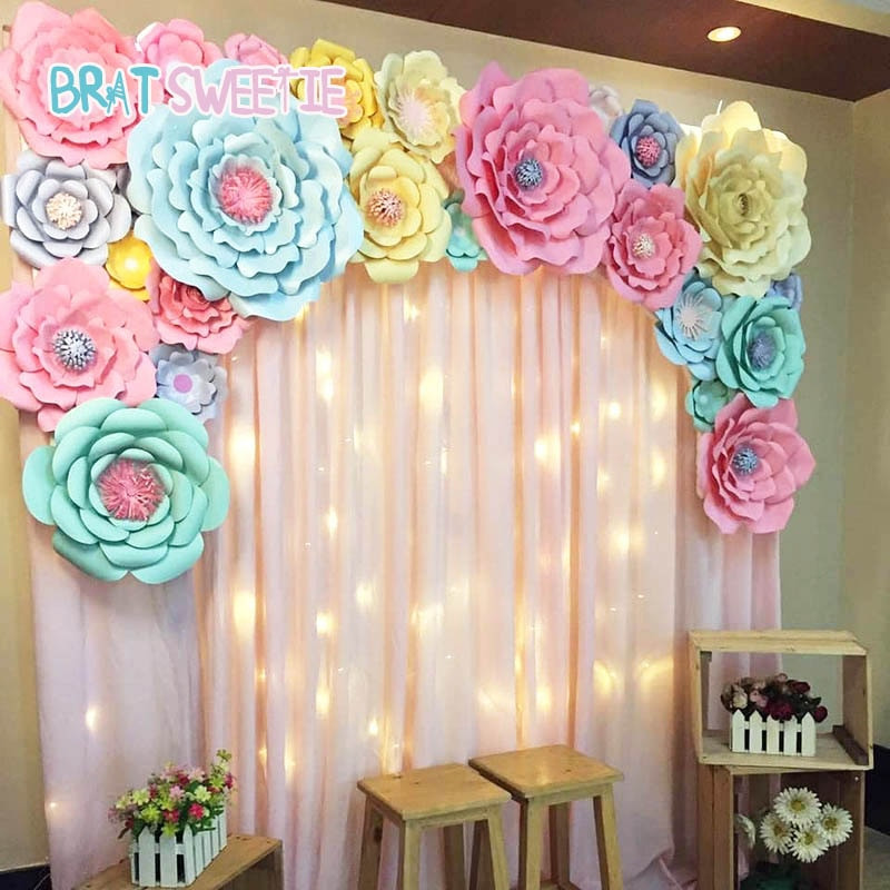 DIY Flower Decorations
 Artificial Flowers Paper Pom Poms Fake Flower DIY Baby