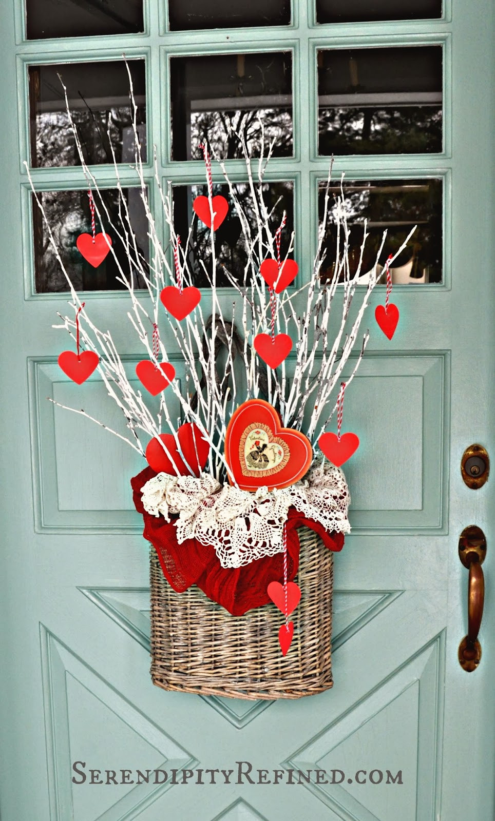 DIY Front Door Decorations
 Serendipity Refined Blog Simple DIY Valentines Day Door Decor