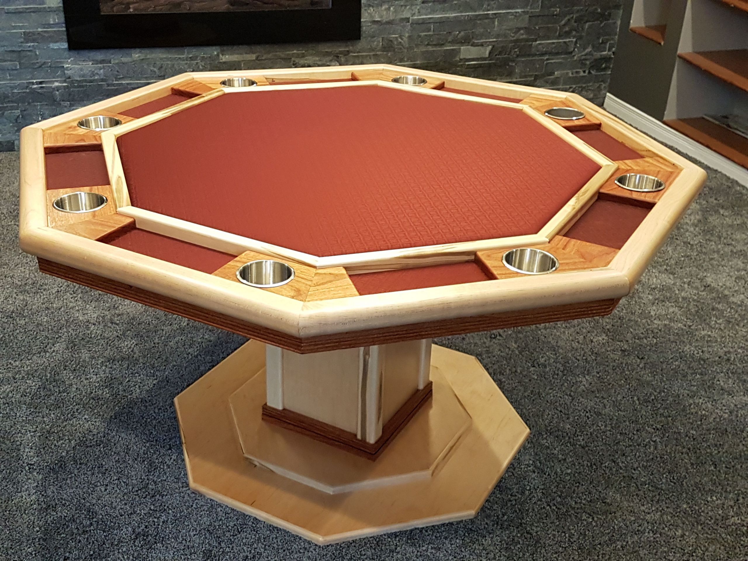 DIY Gaming Table Plans
 Octagonal table Ambrosia maple and Canary Wood